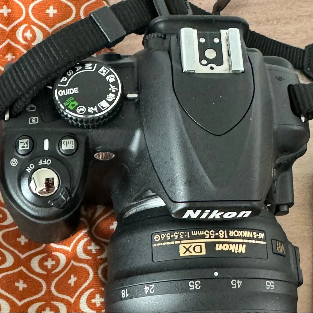 Nikon D3100 with two lenses and carry case. EUC